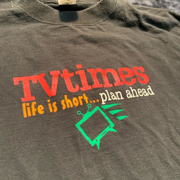 💙 Vintage TVtimes Graphic Tee XL “Life is Short… Plan Ahead” Funny Shirt - Picture 5 of 7